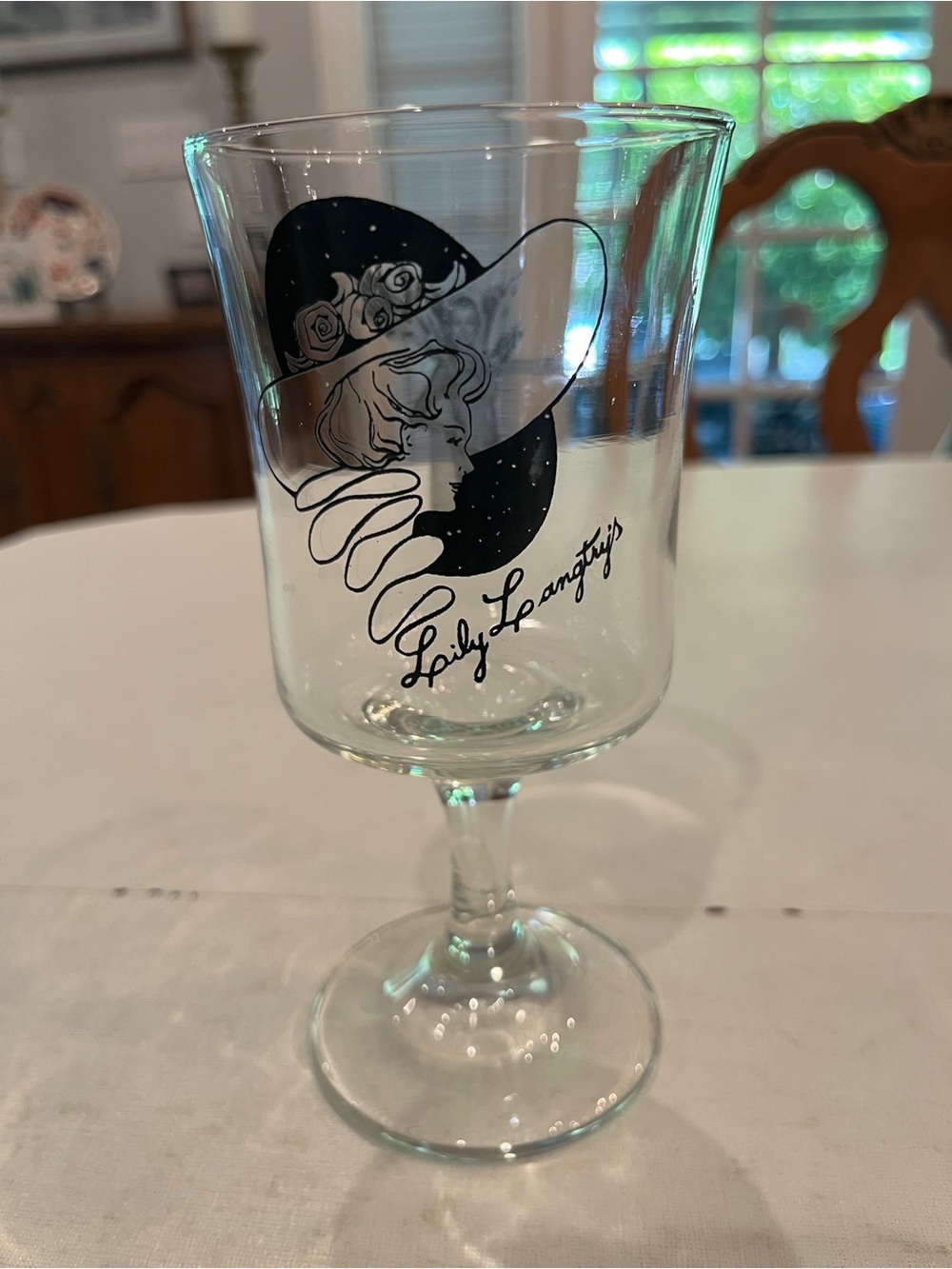 Vntage 1980s Lily Langtry's showgirl stemmed glass. So cool!